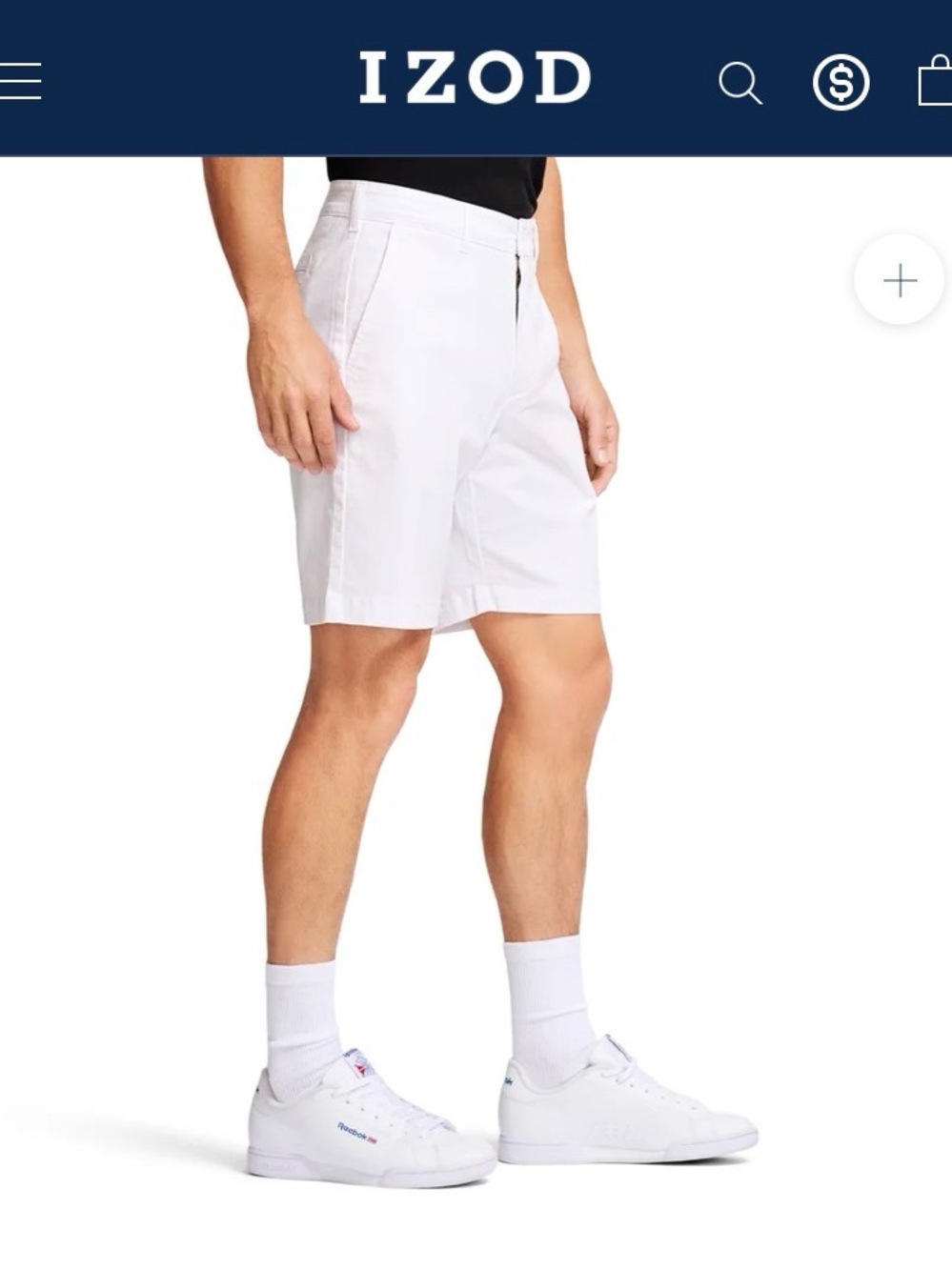 Izod White  Flat front Chino shorts Salt  Water Sz.  30 - Picture 3 of 8